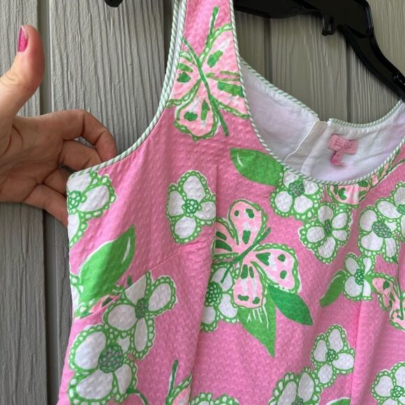 Lilly Pulitzer 2012 Butterfly Print Shift Dress – Size 4, Scalloped Hem, Cotton - Picture 5 of 10